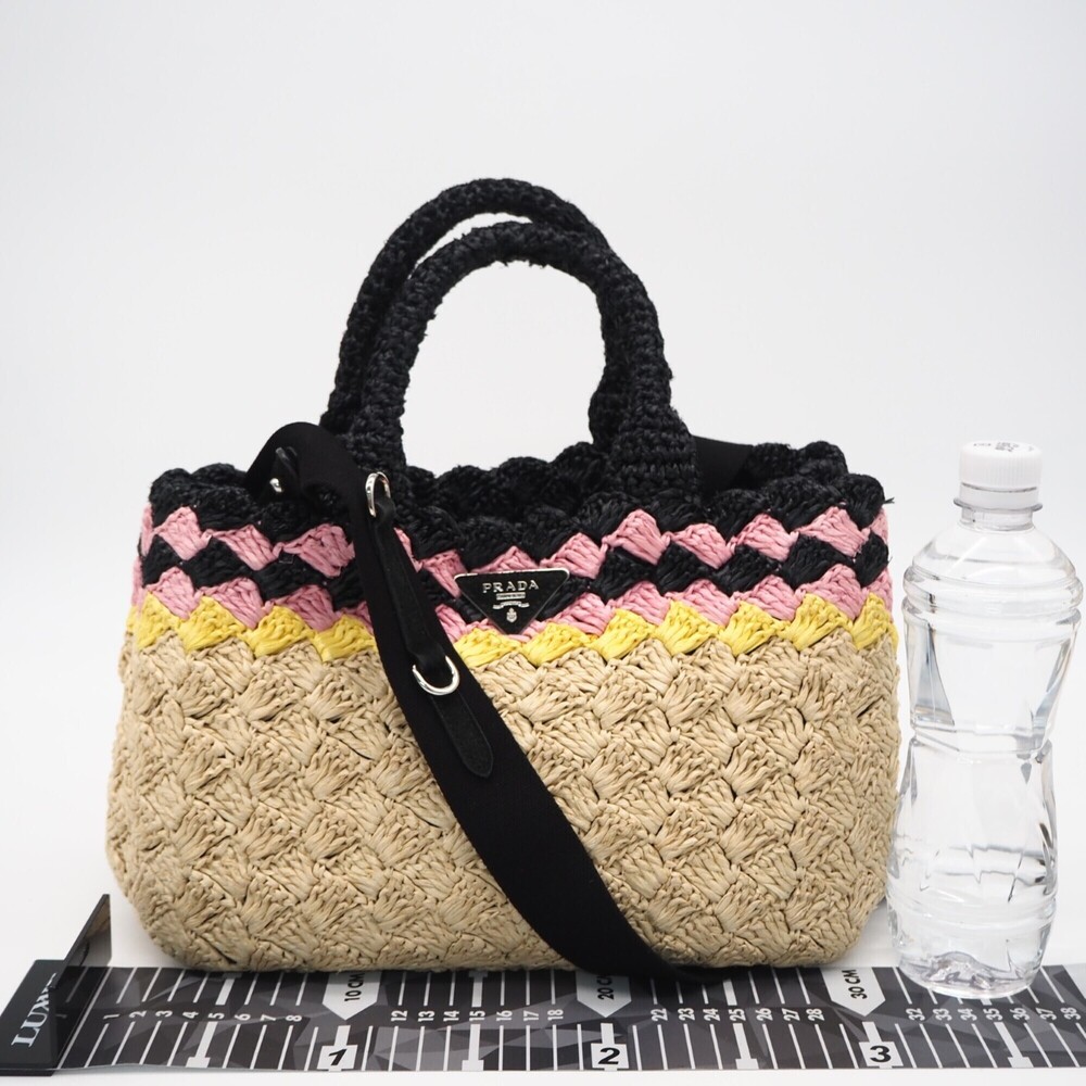 PRADA Cream Raffia Shoulder Bag - Picture 3 of 16